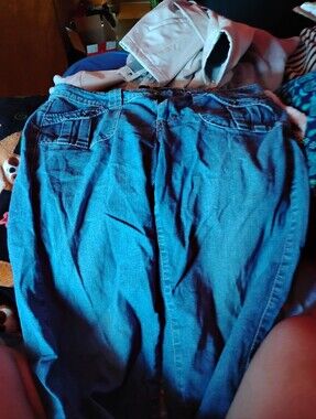 French Cuff Blue Denim Jeans